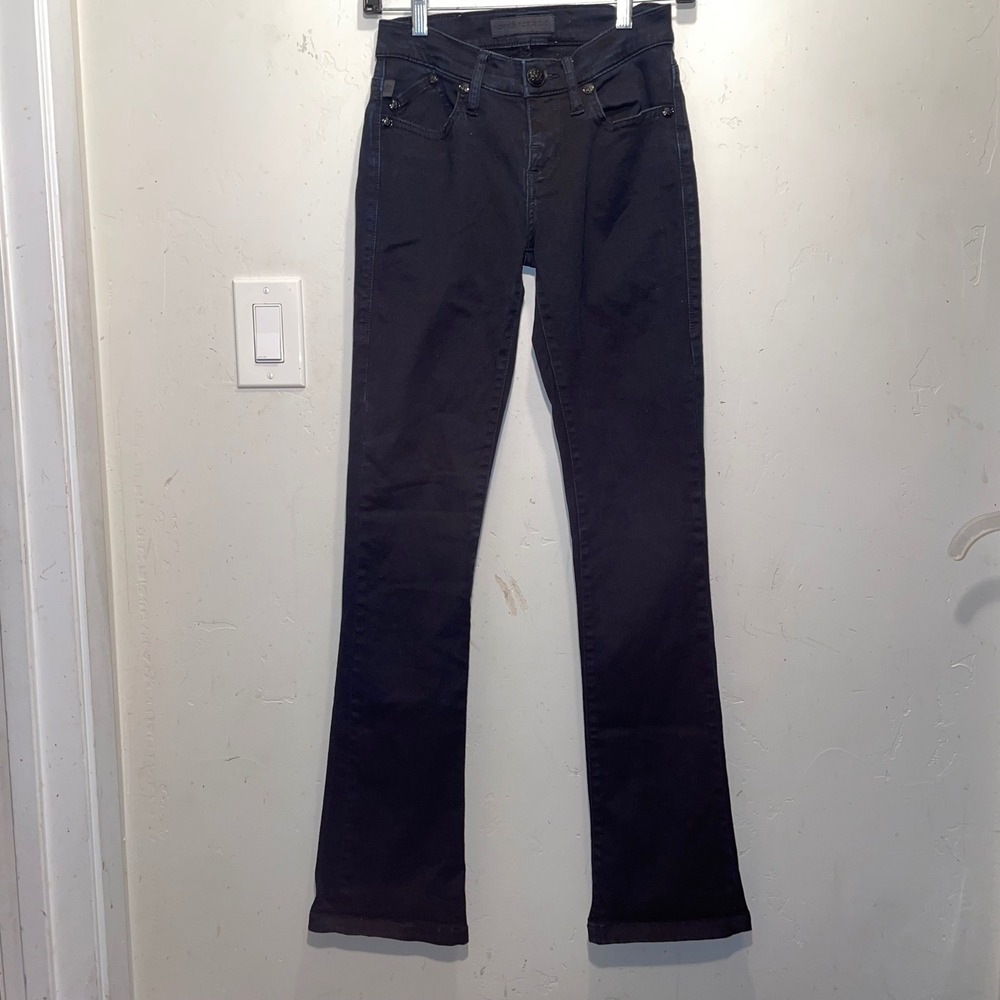 Rock & Republic Kasandra Black Sequin Logo Bootcut Jeans Size 2M R010363